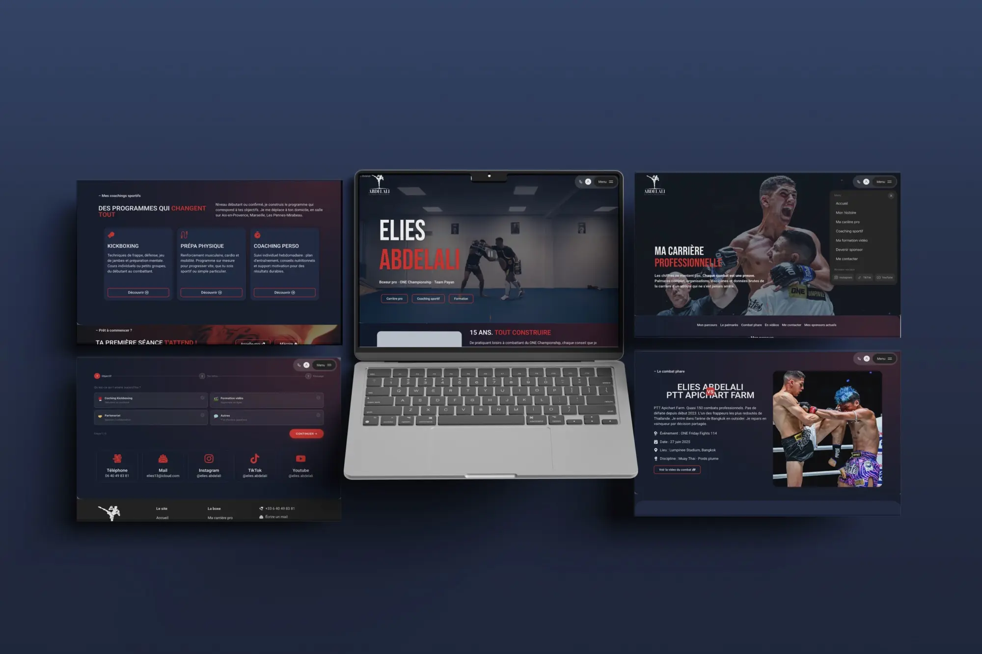 Refonte du site web d'Elies, combattant ONE Championship et coach à Aix en Provences, Marseille.